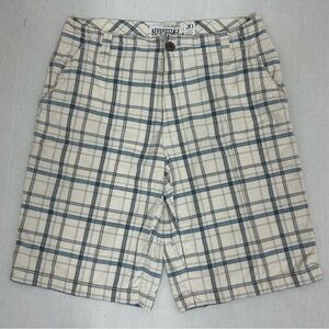 Aeropostale Y2K Cream and Blue Flat Front Shorts